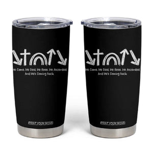 Christian Easter Tumbler Cup He Came He Died He Rose He Ascended And He Is Coming Back TS11 Black Print Your Wear
