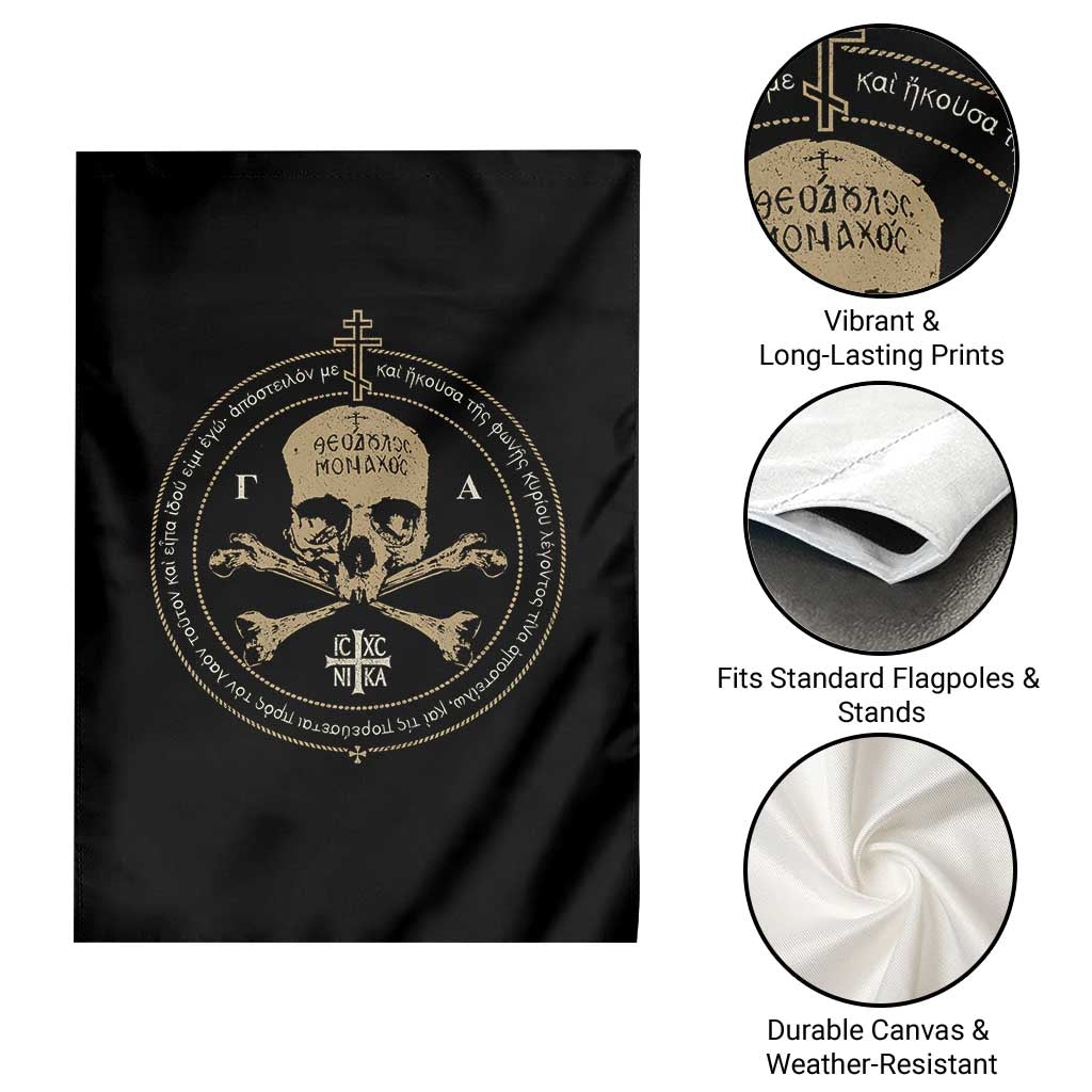 Eastern Orthodox Cross Skull IC XC Nika Jesus Church Garden Flag - TS11 Print Your Wear
