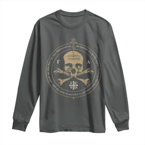 Eastern Orthodox Cross Skull IC XC Nika Jesus Church Long Sleeve Shirt TS11 Dark Heather Print Your Wear