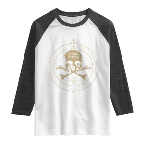 Eastern Orthodox Cross Skull IC XC Nika Jesus Church Raglan Shirt TS11 White Heather Charcoal Print Your Wear