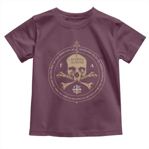 Eastern Orthodox Cross Skull IC XC Nika Jesus Church Toddler T Shirt TS11 Maroon Print Your Wear