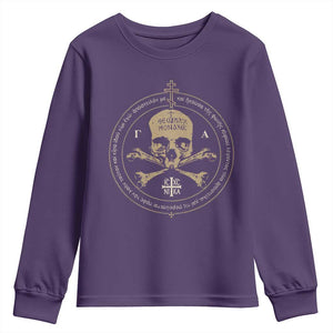 Eastern Orthodox Cross Skull IC XC Nika Jesus Church Youth Sweatshirt TS11 Purple Print Your Wear