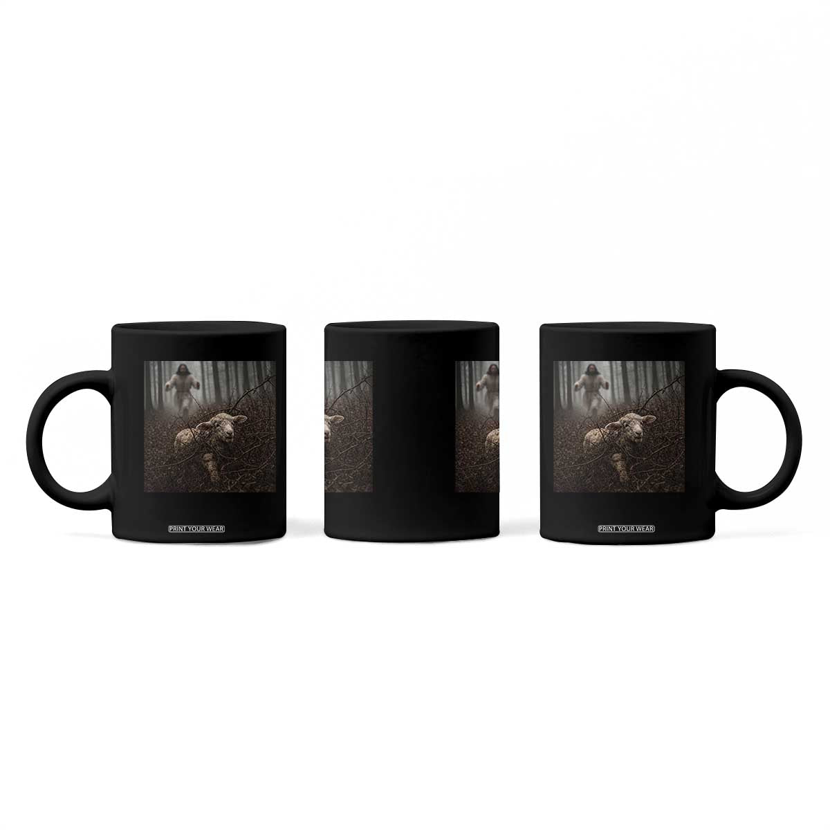 Christian Biblical Parable Of Lost Sheep Scene Coffee Mug Funny Photo TS11 Print Your Wear