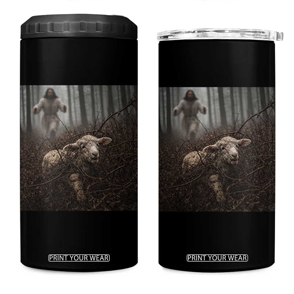Christian Biblical Parable Of Lost Sheep Scene 4 in 1 Can Cooler Tumbler Funny Photo TS11 One Size: 16 oz Black Print Your Wear