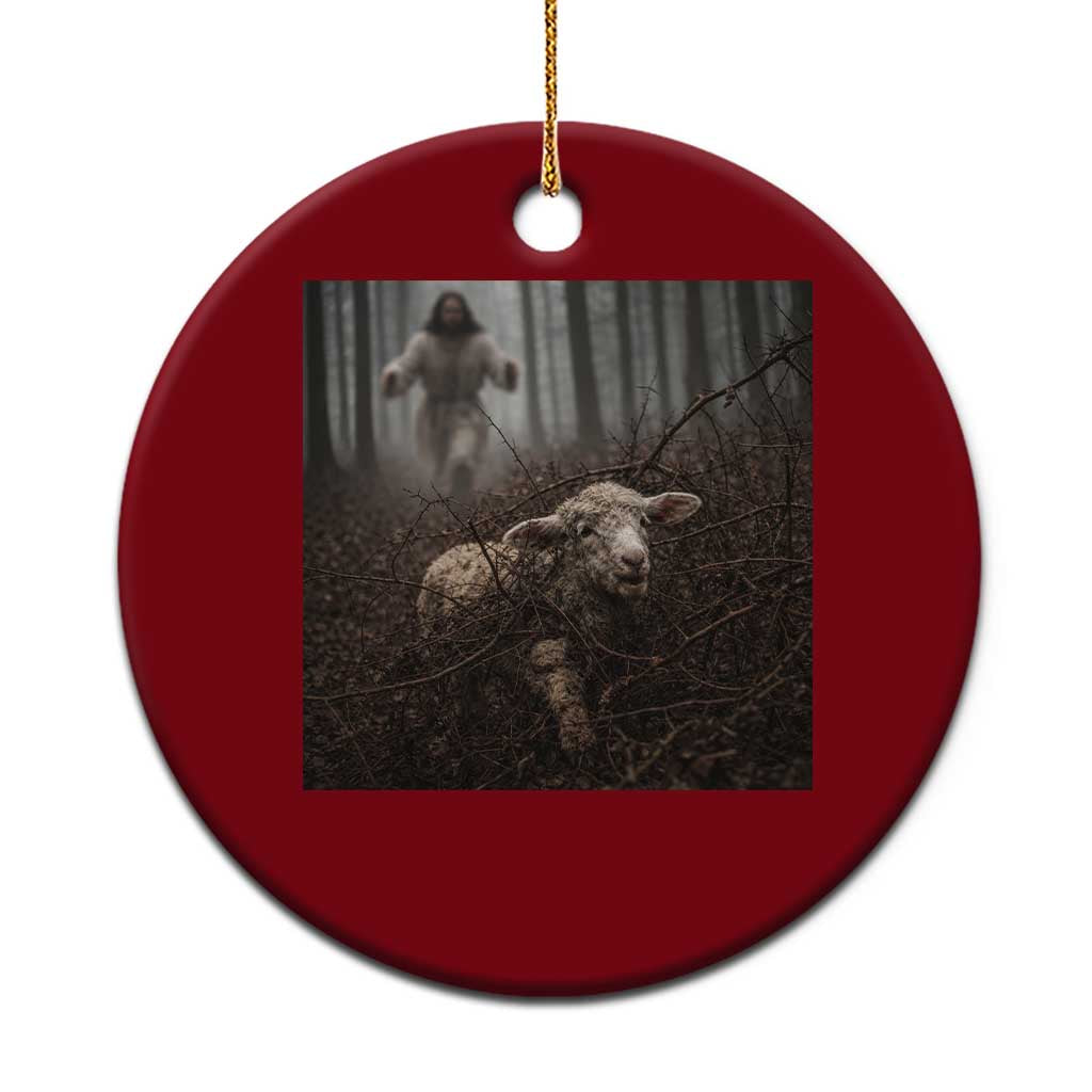 Christian Biblical Parable Of Lost Sheep Scene Ceramic Ornament Funny Photo TS11 1pc Red Print Your Wear