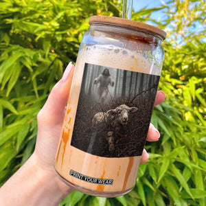Christian Biblical Parable Of Lost Sheep Scene Glass Can Funny Photo TS11 Black Print Your Wear