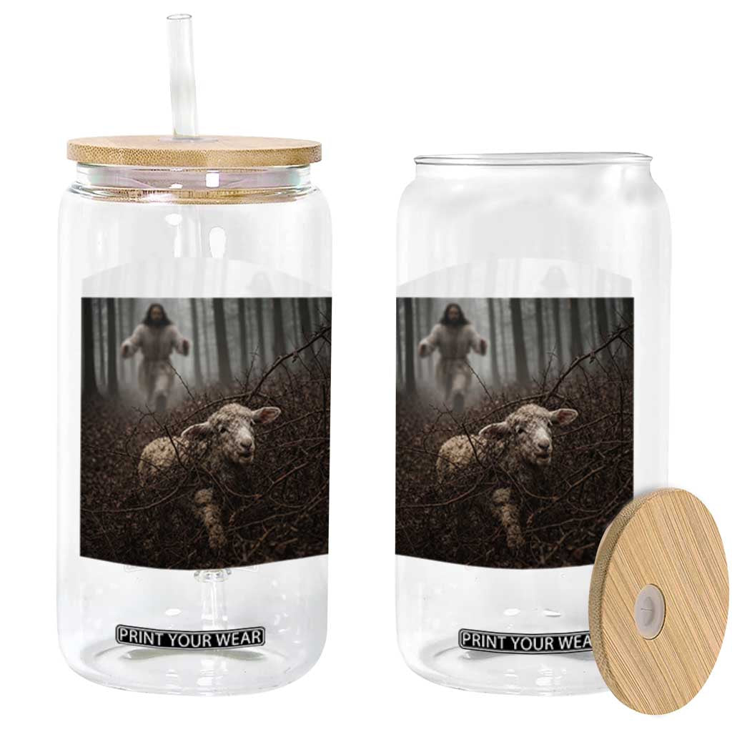 Christian Biblical Parable Of Lost Sheep Scene Glass Can Funny Photo TS11 Print Your Wear