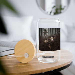 Christian Biblical Parable Of Lost Sheep Scene Glass Can Funny Photo TS11 Print Your Wear