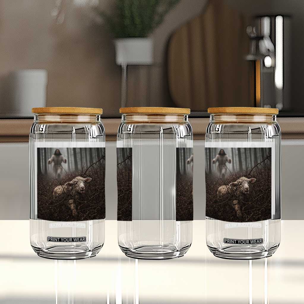 Christian Biblical Parable Of Lost Sheep Scene Glass Can Funny Photo TS11 Print Your Wear