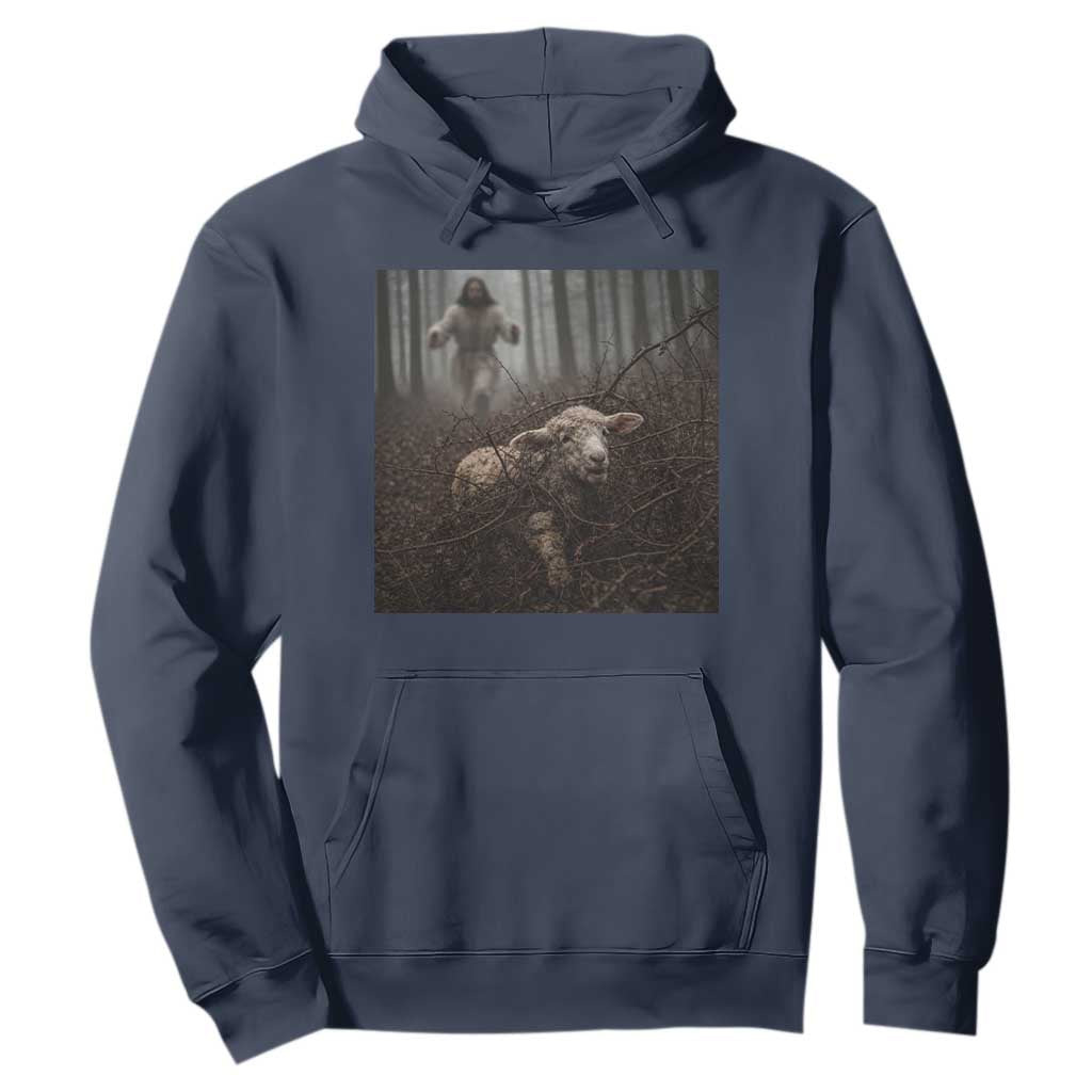 Christian Biblical Parable Of Lost Sheep Scene Hoodie Funny Photo TS11 Navy Print Your Wear