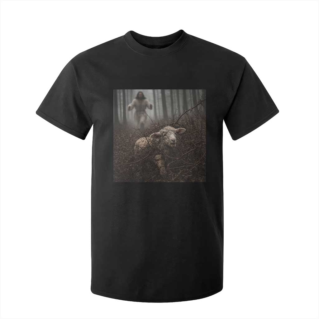 Christian Biblical Parable Of Lost Sheep Scene T Shirt For Kid Funny Photo TS11 Black Print Your Wear