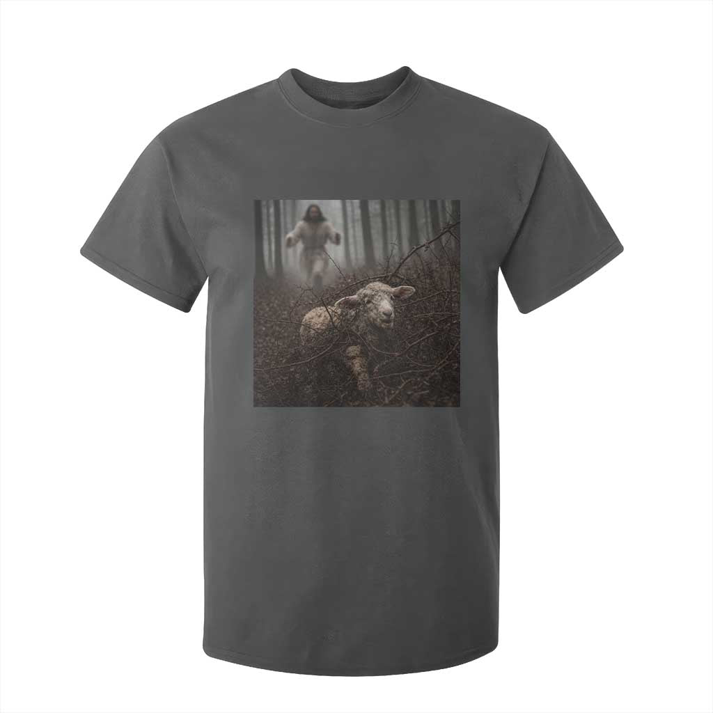 Christian Biblical Parable Of Lost Sheep Scene T Shirt For Kid Funny Photo TS11 Dark Heather Print Your Wear