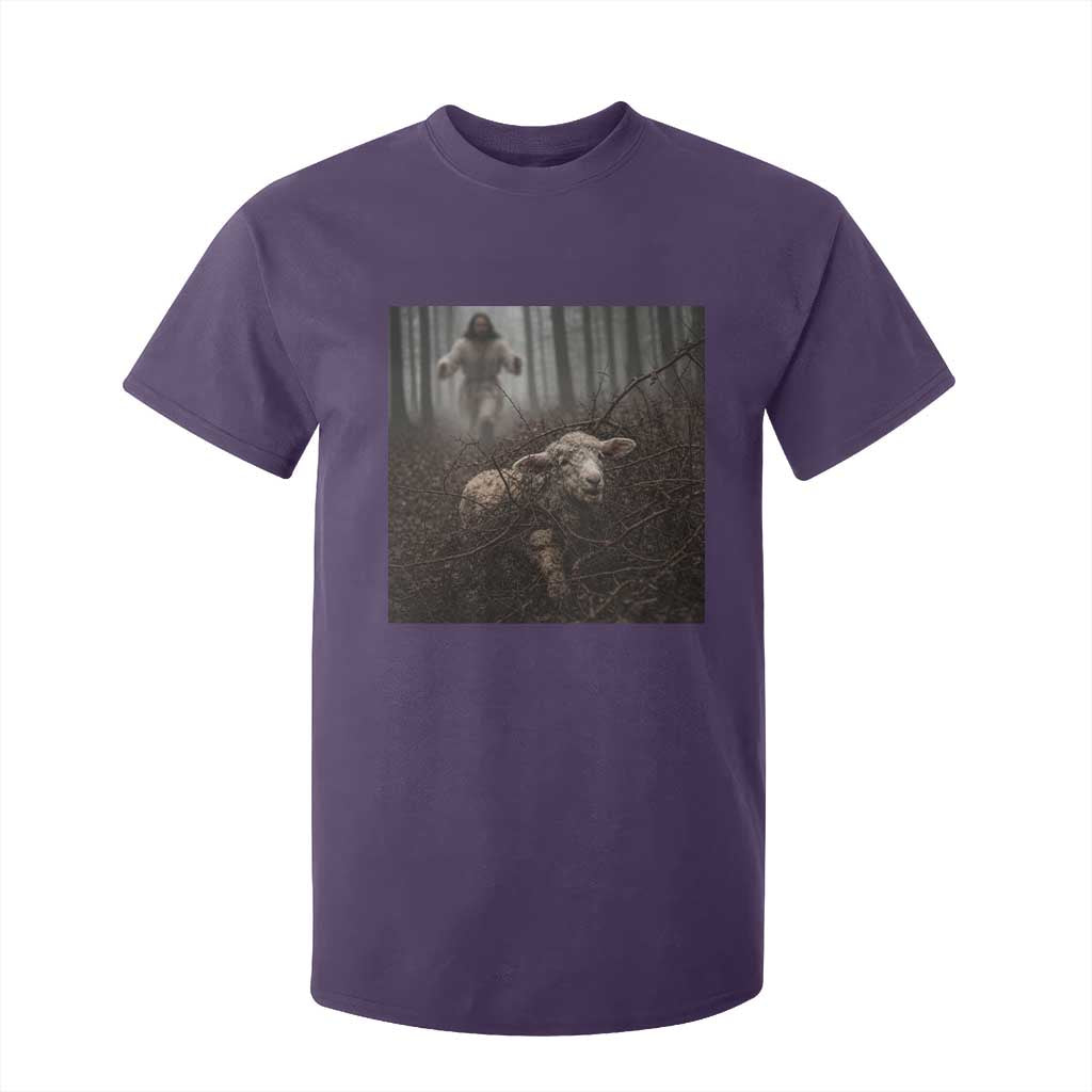 Christian Biblical Parable Of Lost Sheep Scene T Shirt For Kid Funny Photo TS11 Purple Print Your Wear