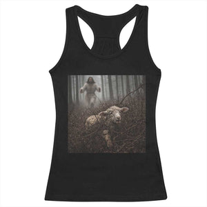 Christian Biblical Parable Of Lost Sheep Scene Racerback Tank Top Funny Photo TS11 Black Print Your Wear