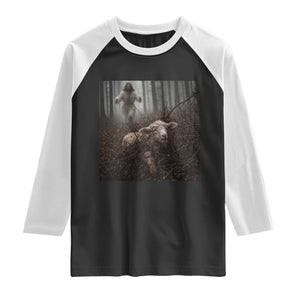 Christian Biblical Parable Of Lost Sheep Scene Raglan Shirt Funny Photo TS11 Black White Print Your Wear