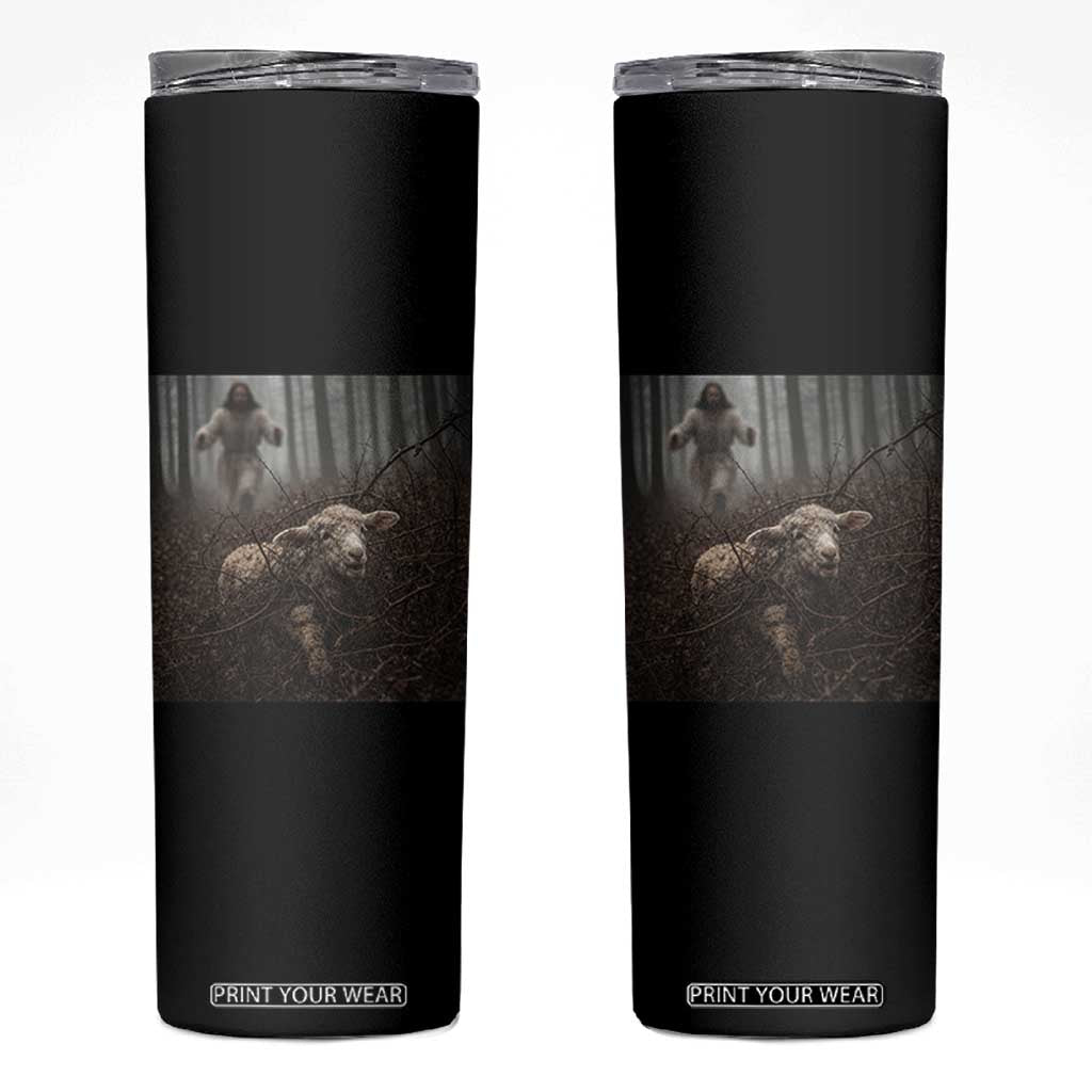 Christian Biblical Parable Of Lost Sheep Scene Skinny Tumbler Funny Photo TS11 Black Print Your Wear