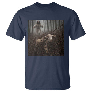 Christian Biblical Parable Of Lost Sheep Scene T Shirt Funny Photo TS11 Navy Print Your Wear