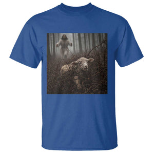 Christian Biblical Parable Of Lost Sheep Scene T Shirt Funny Photo TS11 Royal Blue Print Your Wear