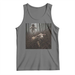 Christian Biblical Parable Of Lost Sheep Scene Tank Top Funny Photo TS11 Black Heather Print Your Wear