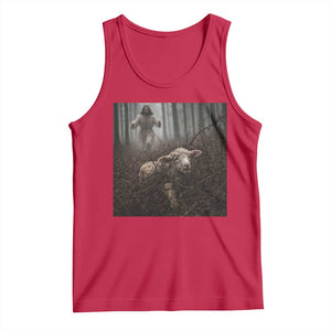 Christian Biblical Parable Of Lost Sheep Scene Tank Top Funny Photo TS11 Red Print Your Wear