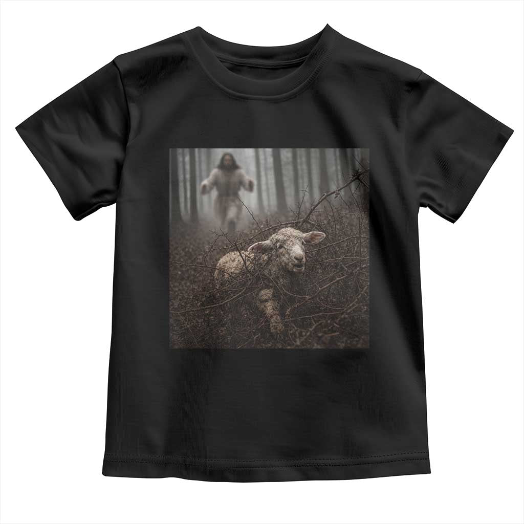 Christian Biblical Parable Of Lost Sheep Scene Toddler T Shirt Funny Photo TS11 Black Print Your Wear