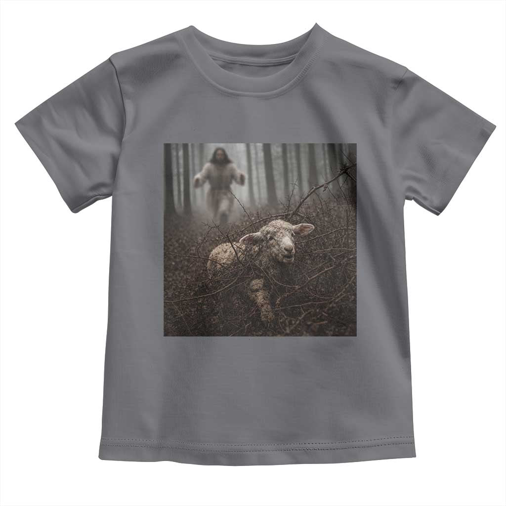 Christian Biblical Parable Of Lost Sheep Scene Toddler T Shirt Funny Photo TS11 Charcoal Print Your Wear