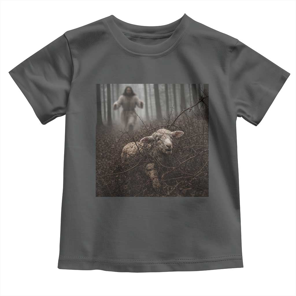 Christian Biblical Parable Of Lost Sheep Scene Toddler T Shirt Funny Photo TS11 Dark Heather Print Your Wear