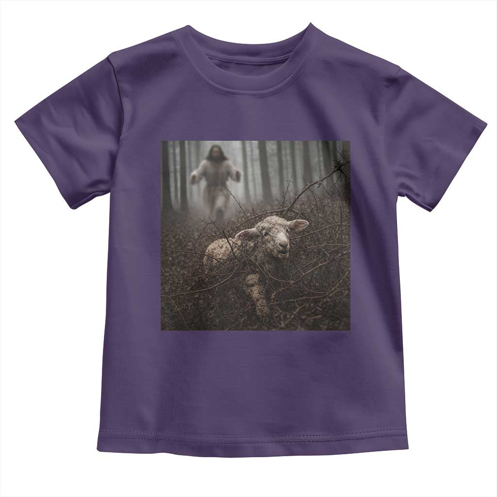 Christian Biblical Parable Of Lost Sheep Scene Toddler T Shirt Funny Photo TS11 Purple Print Your Wear