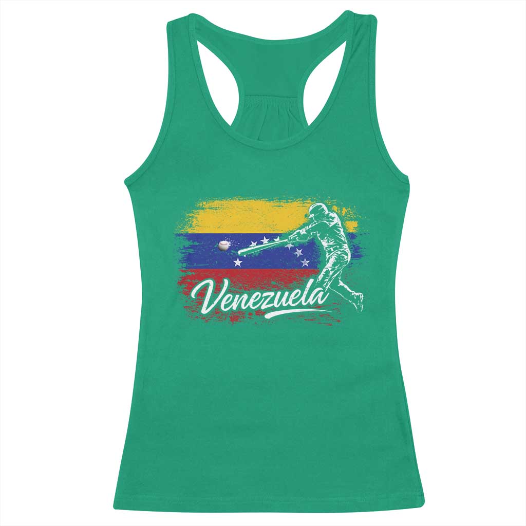 Venezuela Baseball Batter Venezuelan Sport Fan Racerback Tank Top TS11 Irish Green Print Your Wear