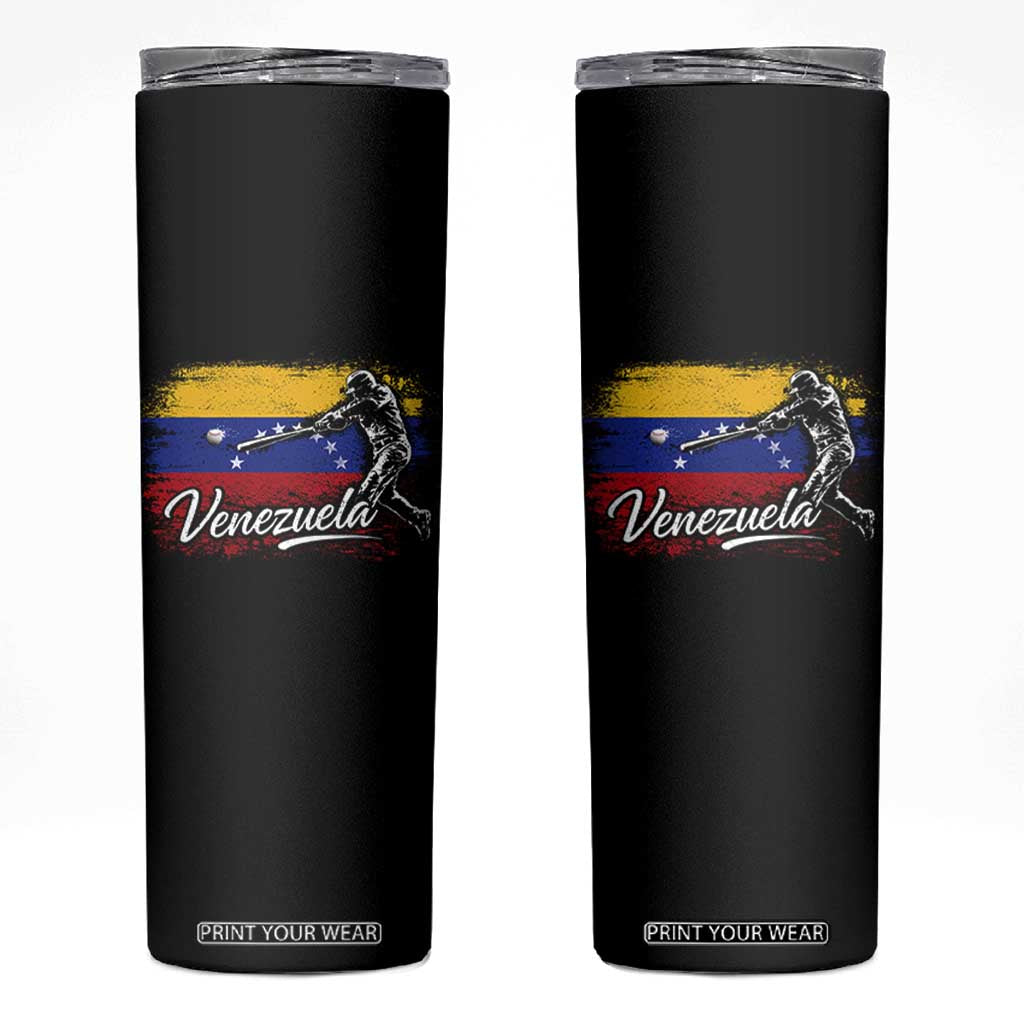 Venezuela Baseball Batter Venezuelan Sport Fan Skinny Tumbler TS11 Black Print Your Wear