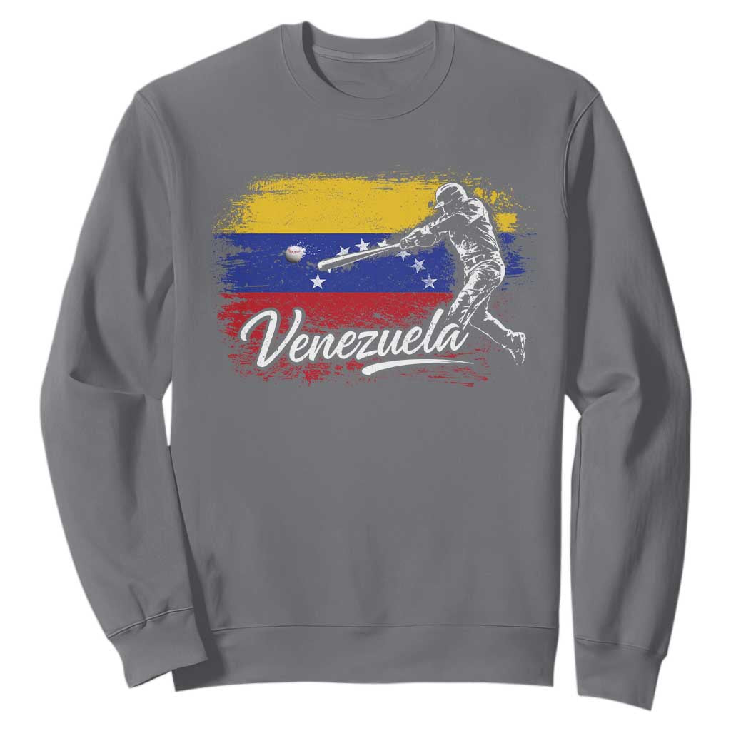 Venezuela Baseball Batter Venezuelan Sport Fan Sweatshirt TS11 Charcoal Print Your Wear