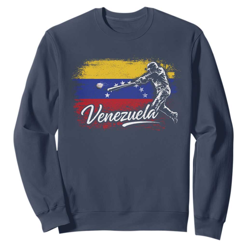 Venezuela Baseball Batter Venezuelan Sport Fan Sweatshirt TS11 Navy Print Your Wear