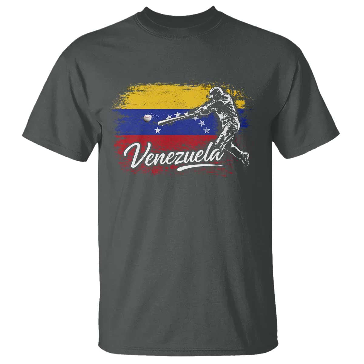 Venezuela Baseball Batter Venezuelan Sport Fan T Shirt TS11 Dark Heather Print Your Wear
