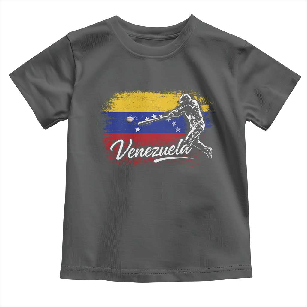 Venezuela Baseball Batter Venezuelan Sport Fan Toddler T Shirt TS11 Dark Heather Print Your Wear