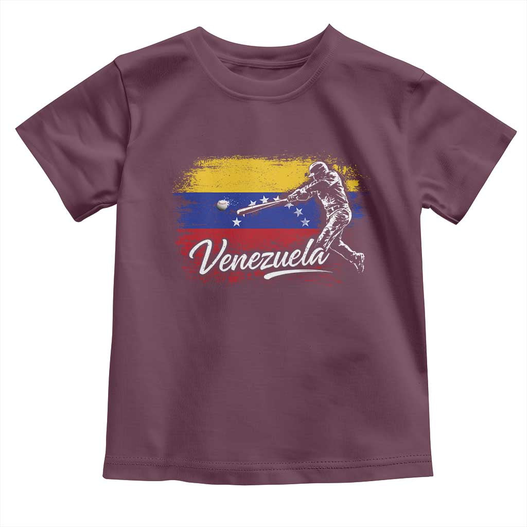 Venezuela Baseball Batter Venezuelan Sport Fan Toddler T Shirt TS11 Maroon Print Your Wear
