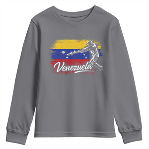 Venezuela Baseball Batter Venezuelan Sport Fan Youth Sweatshirt TS11 Charcoal Print Your Wear