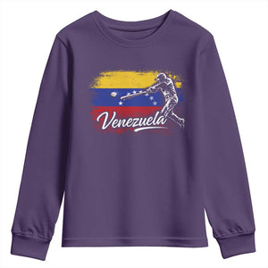 Venezuela Baseball Batter Venezuelan Sport Fan Youth Sweatshirt TS11 Purple Print Your Wear