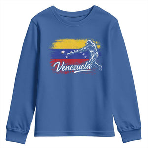 Venezuela Baseball Batter Venezuelan Sport Fan Youth Sweatshirt TS11 Royal Blue Print Your Wear