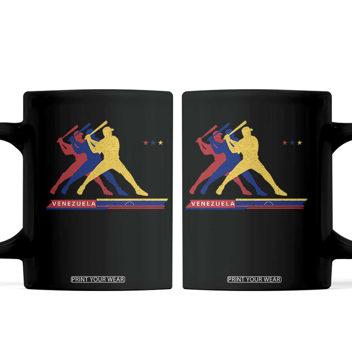 Baseball Venezuela Sport Fan Venezuelan Flag Batter Player Coffee Mug TS11 Black Print Your Wear