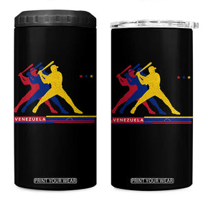 Baseball Venezuela Sport Fan Venezuelan Flag Batter Player 4 in 1 Can Cooler Tumbler TS11 One Size: 16 oz Black Print Your Wear
