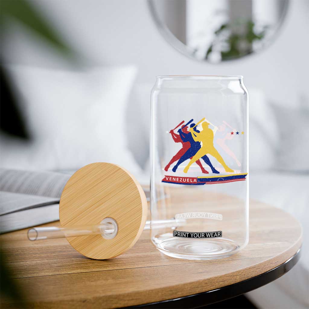 Baseball Venezuela Sport Fan Venezuelan Flag Batter Player Glass Can TS11 Print Your Wear