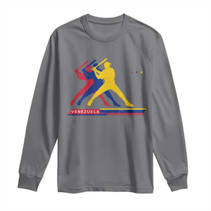 Baseball Venezuela Sport Fan Venezuelan Flag Batter Player Long Sleeve Shirt TS11 Charcoal Print Your Wear