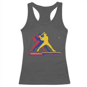 Baseball Venezuela Sport Fan Venezuelan Flag Batter Player Racerback Tank Top TS11 Dark Heather Print Your Wear
