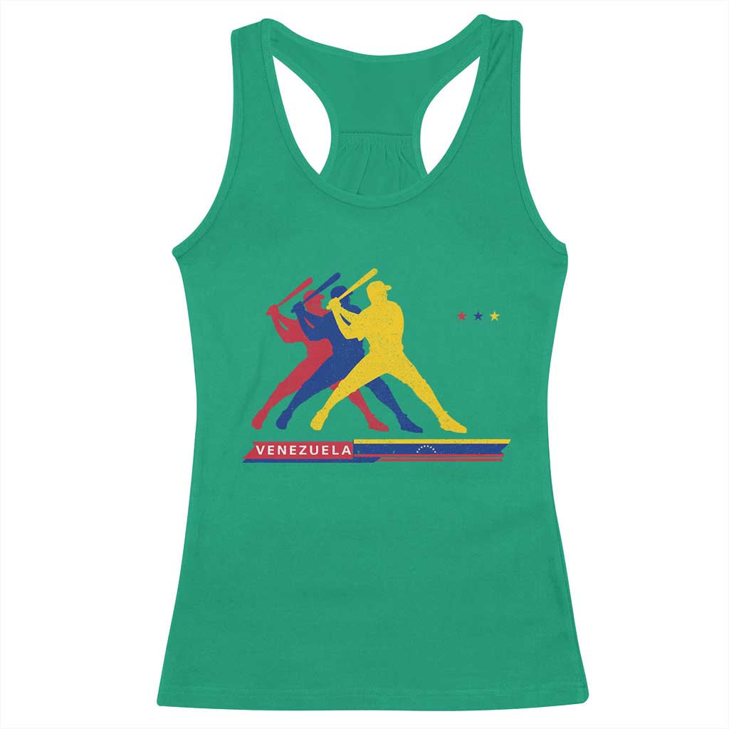 Baseball Venezuela Sport Fan Venezuelan Flag Batter Player Racerback Tank Top TS11 Irish Green Print Your Wear