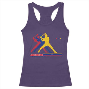 Baseball Venezuela Sport Fan Venezuelan Flag Batter Player Racerback Tank Top TS11 Purple Print Your Wear