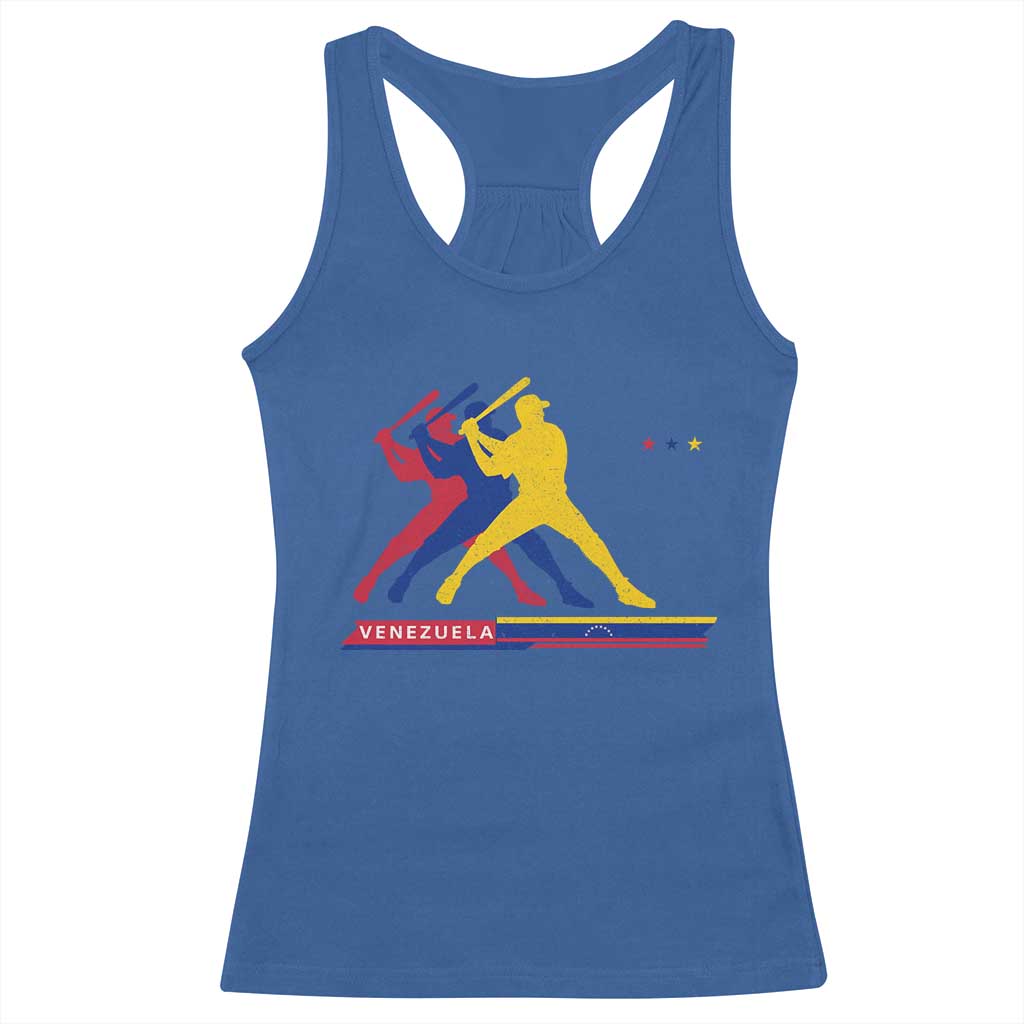 Baseball Venezuela Sport Fan Venezuelan Flag Batter Player Racerback Tank Top TS11 Royal Blue Print Your Wear