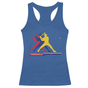 Baseball Venezuela Sport Fan Venezuelan Flag Batter Player Racerback Tank Top TS11 Royal Blue Print Your Wear