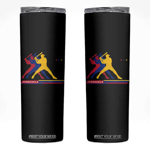 Baseball Venezuela Sport Fan Venezuelan Flag Batter Player Skinny Tumbler TS11 Black Print Your Wear