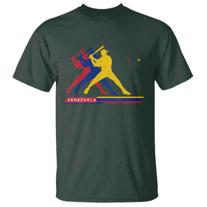 Baseball Venezuela Sport Fan Venezuelan Flag Batter Player T Shirt TS11 Dark Forest Green Print Your Wear