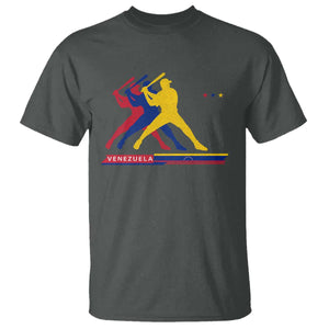 Baseball Venezuela Sport Fan Venezuelan Flag Batter Player T Shirt TS11 Dark Heather Print Your Wear